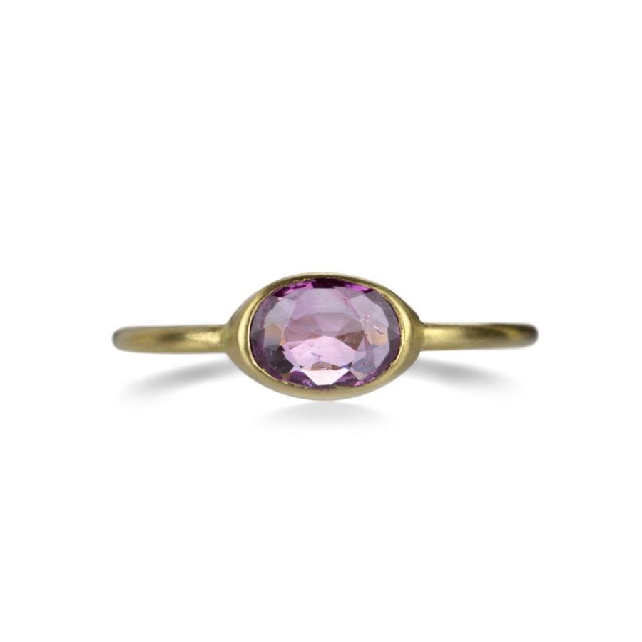 Rings Margaret Solow | Oval Faceted Pink Sapphire Ring