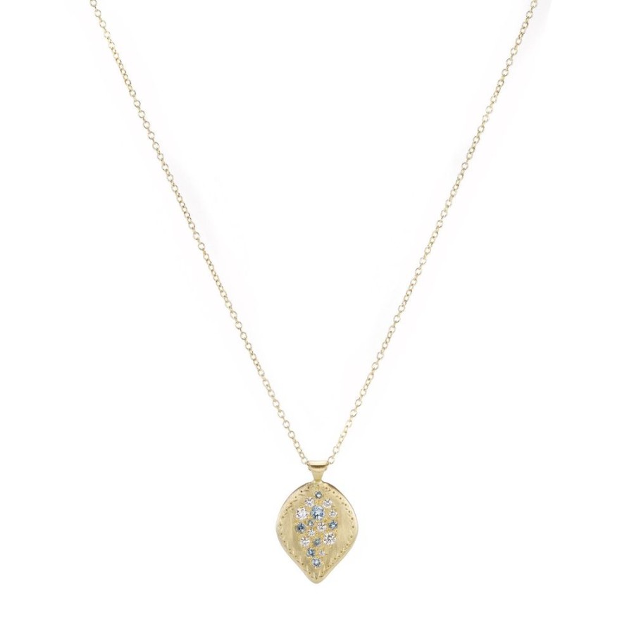 Necklaces Adel Chefridi | Aquamarine And Diamond Pendulum Pendant Necklace