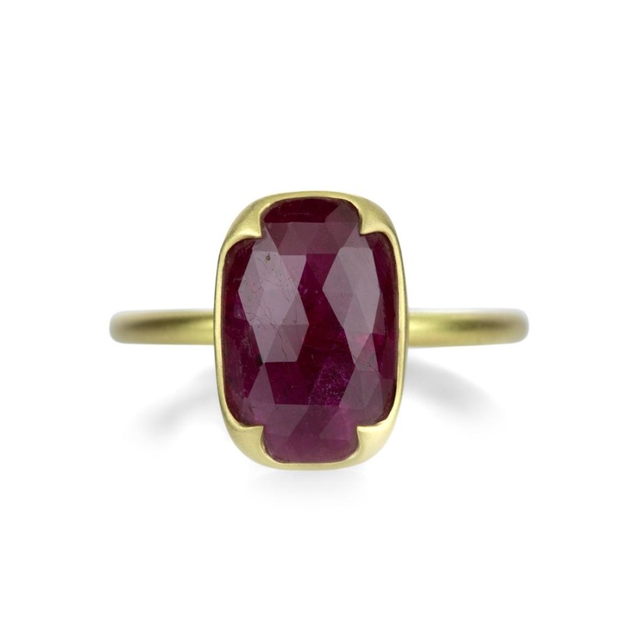 Rings Gabriella Kiss | Faceted Cushion Cut Ruby Ring