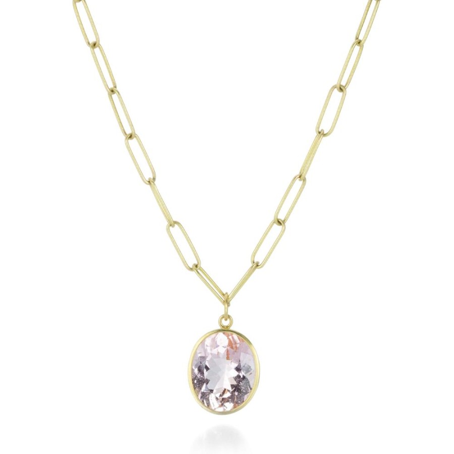 Necklaces Maria Beaulieu | Oval Morganite Pendant (Pendant Only)