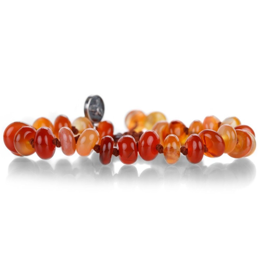 Bracelets Joseph Brooks | Smooth 8Mm Carnelian Beaded Bracelet