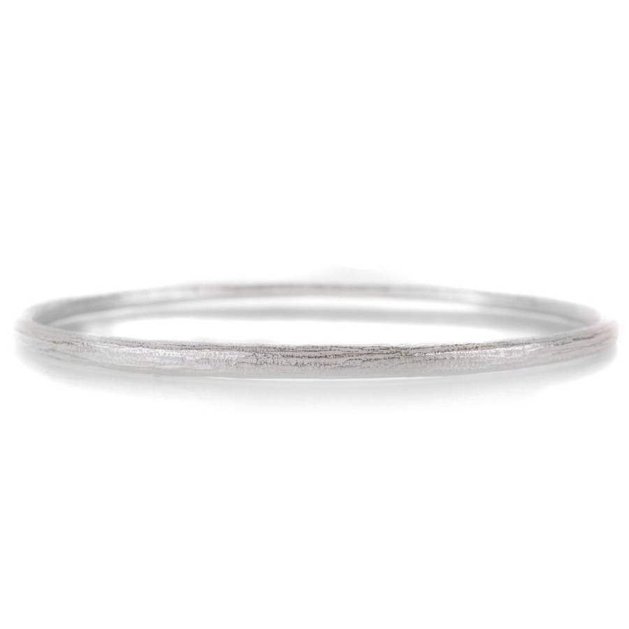 Bracelets John Iversen | Bright Silver Small Oval Bangle