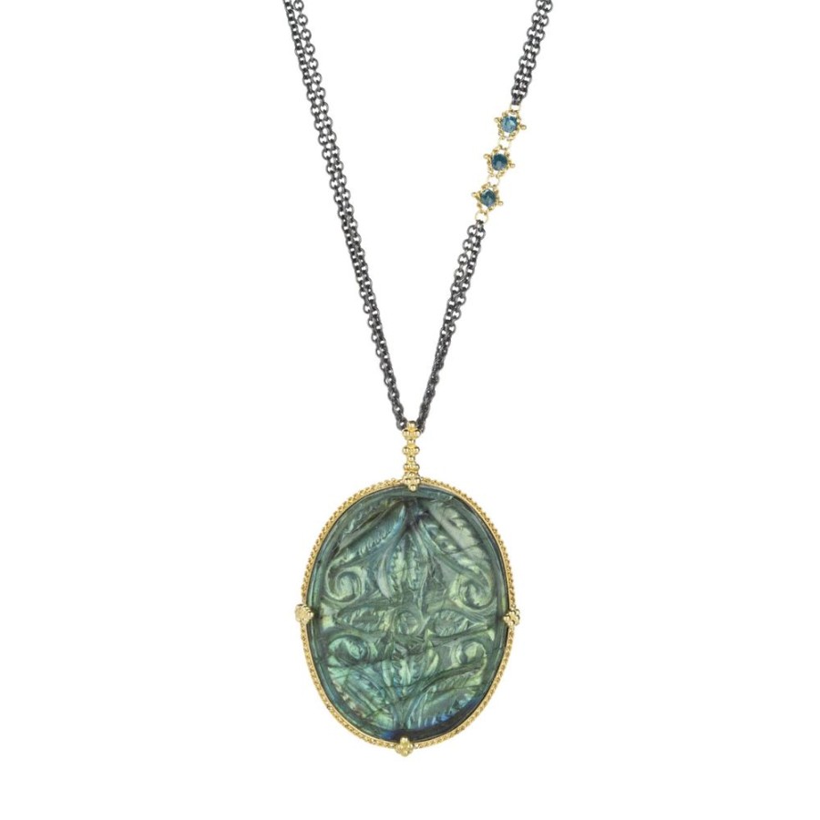 Necklaces Amali | Carved Labradorite Pendant Necklace