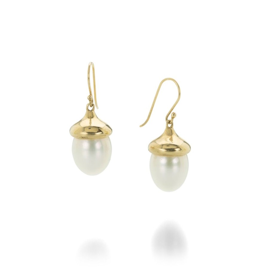 Earrings Annette Ferdinandsen | White Pearl Acorn Earrings