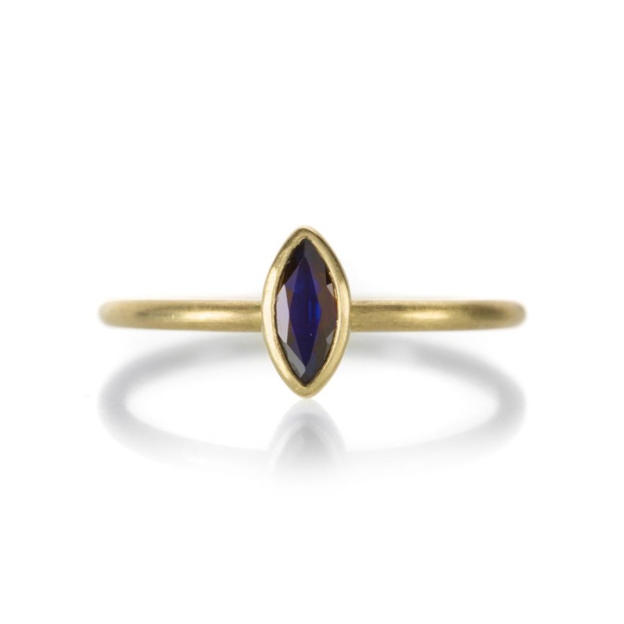 Rings Gabriella Kiss | Dark Blue Marquise Sapphire Ring