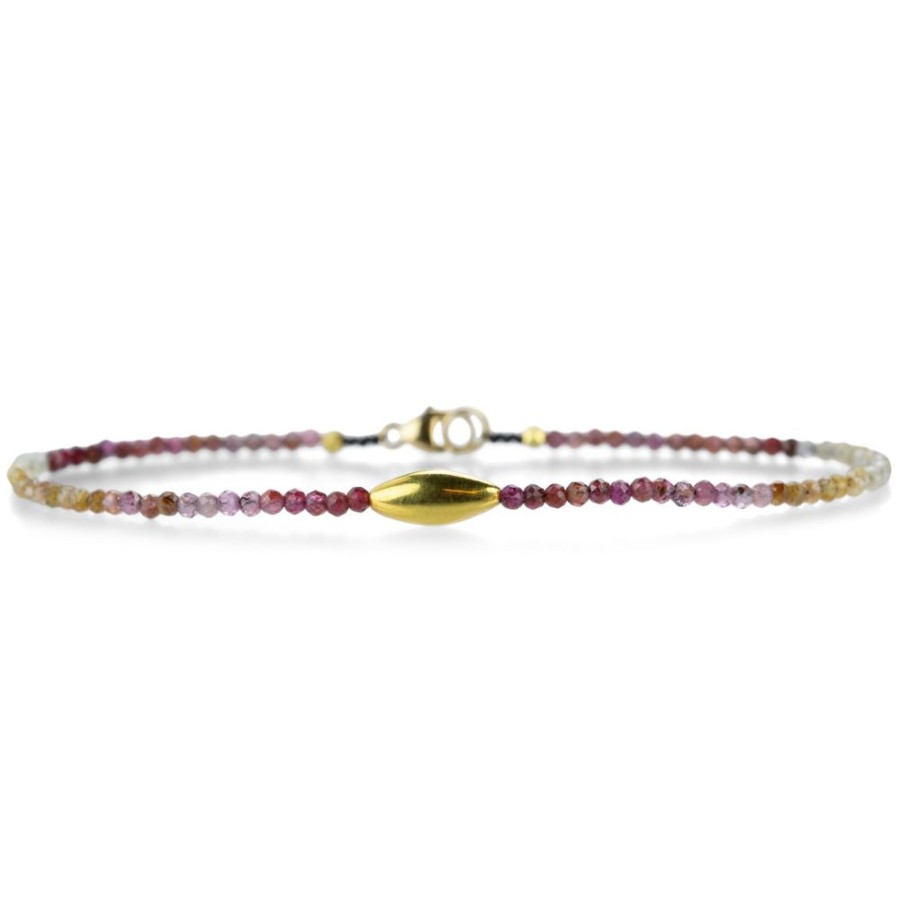 Bracelets Margaret Solow | Faceted Red Sapphire And Gold Bead Bracelet