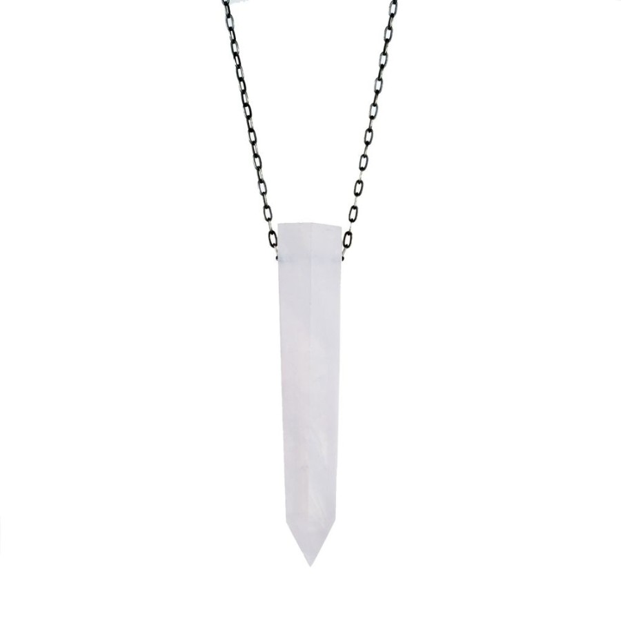 Necklaces Joseph Brooks | 68Mm Rose Quartz Crystal Pendant Necklace