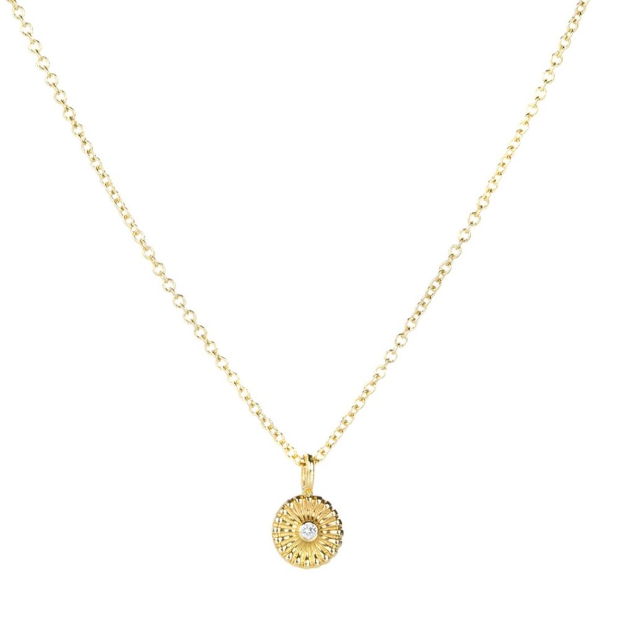 Necklaces Sethi Couture | Chakra White Diamond Pendant Necklace