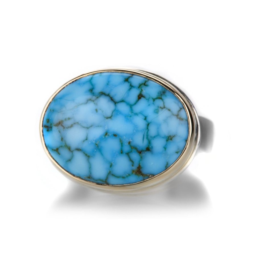 Rings Jamie Joseph | Large Oval Kingman Turquoise Ring