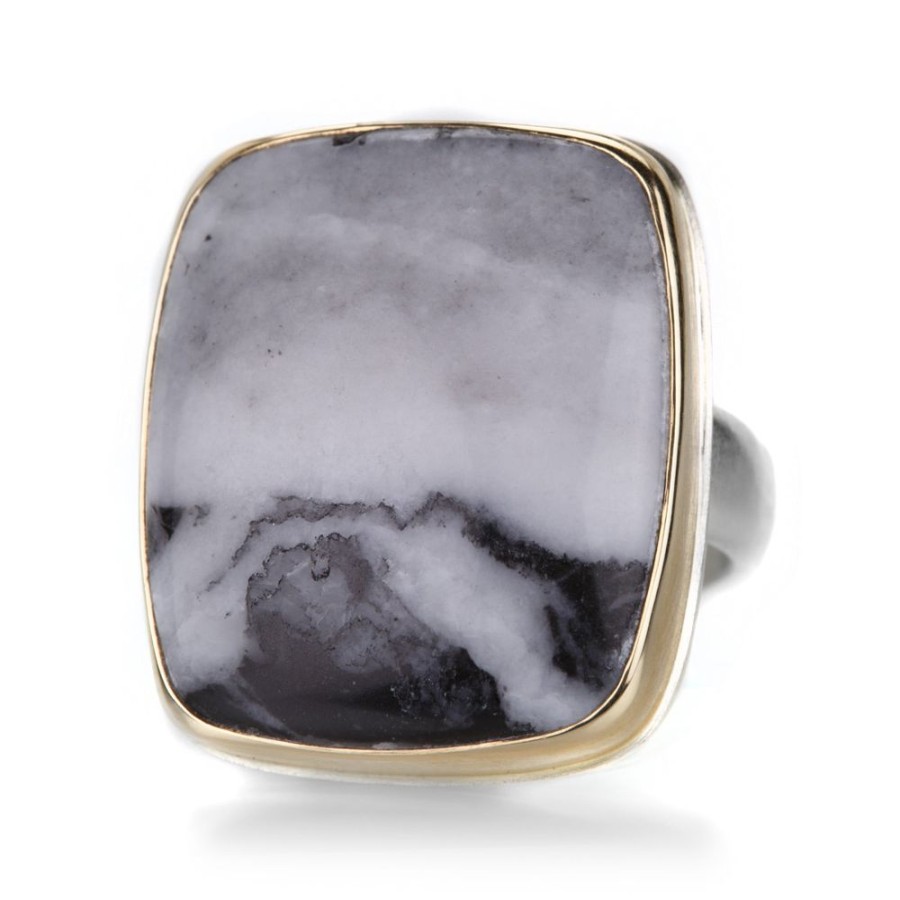 Rings Jamie Joseph | Rectangular White Buffalo Turquoise Ring