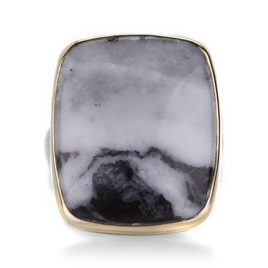 Rings Jamie Joseph | Rectangular White Buffalo Turquoise Ring