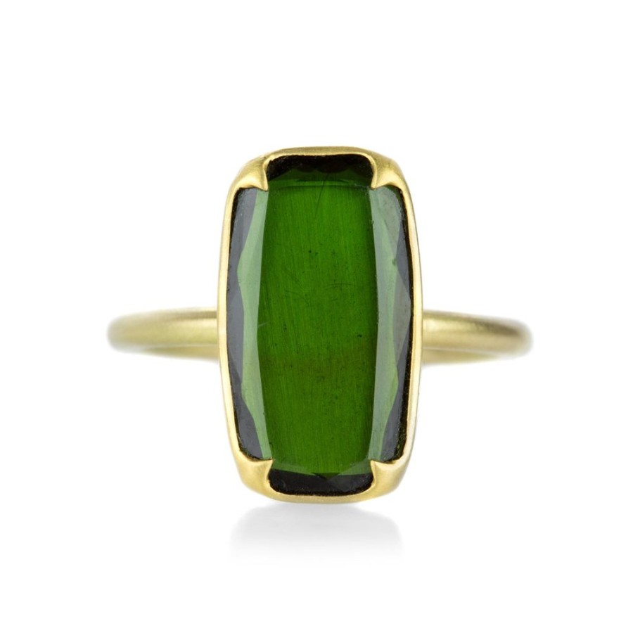 Rings Gabriella Kiss | 18K Cushion Cut Green Tourmaline Ring