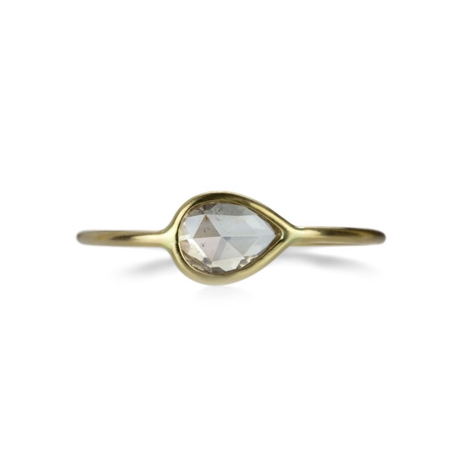 Rings Margaret Solow | Teardrop Rose Cut Diamond Ring