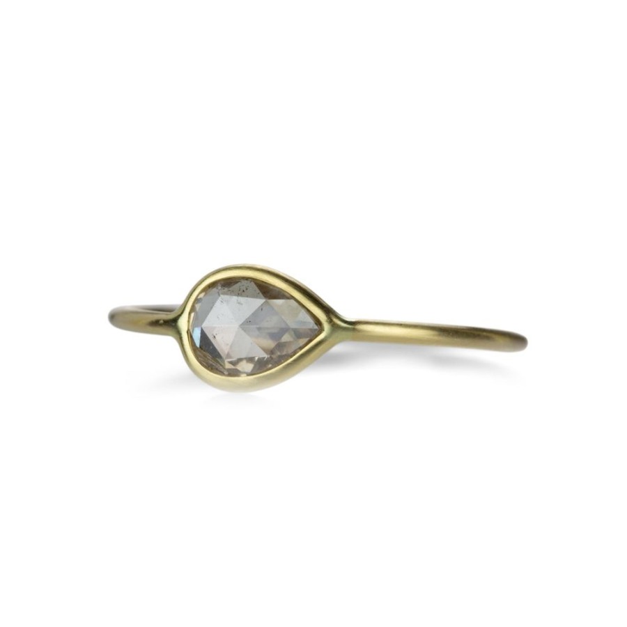 Rings Margaret Solow | Teardrop Rose Cut Diamond Ring