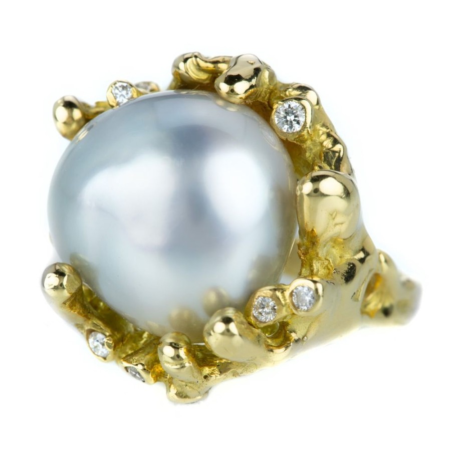 Rings Kimberlin Brown | 18K Tahitian Pearl And Diamond Ring