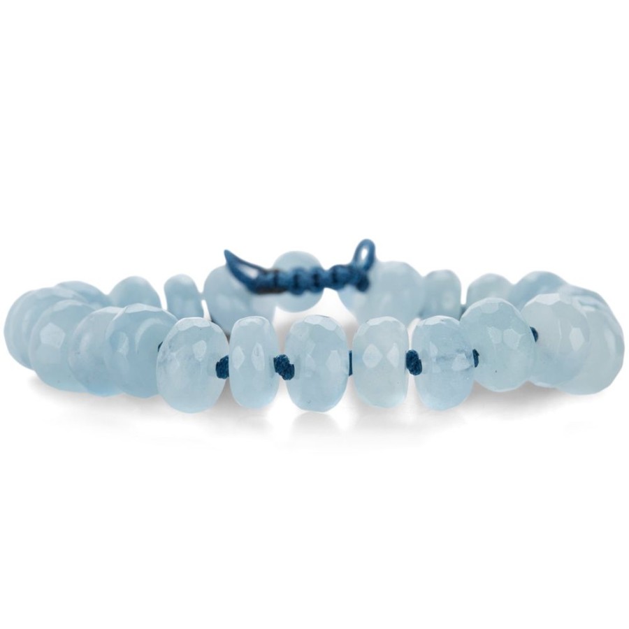 Bracelets Joseph Brooks | Faceted 10Mm Ice Blue Aquamarine Bracelet