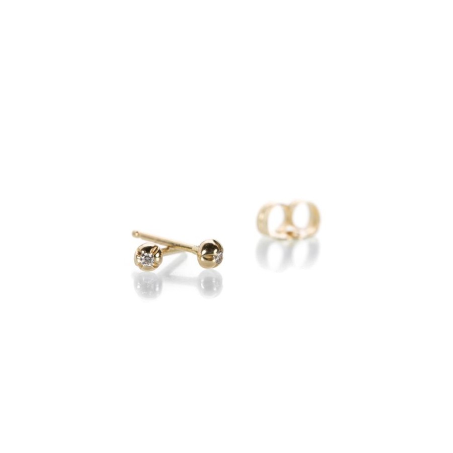 Earrings Nicole Landaw | Small Blossom Studs With Diamonds